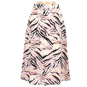 Women's A Line Skirt Animal Print Pink Zebra Kendall + Kylie size M Lined.
